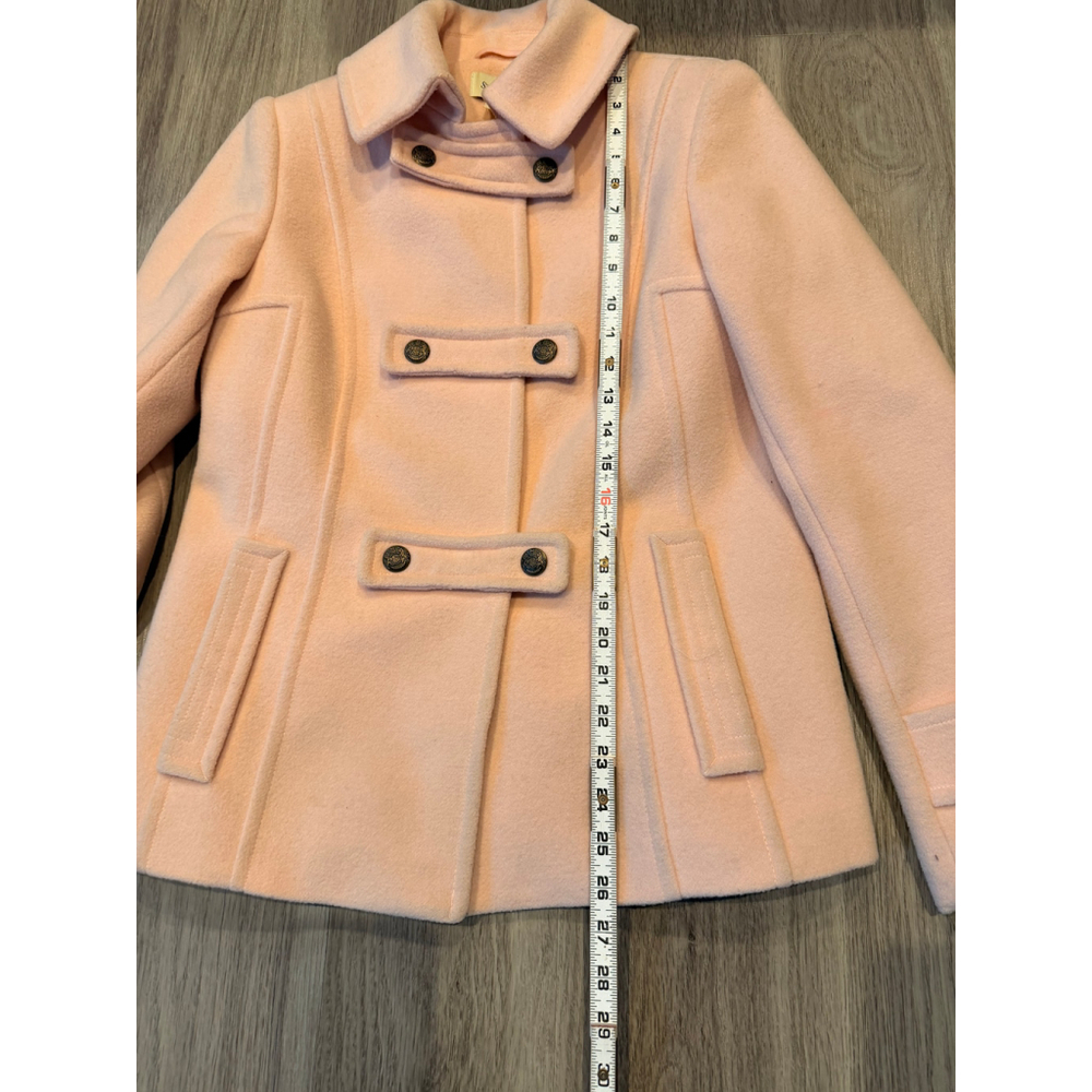 Women's St. John's Bay Pink Pea Coat Sm Wool Cashmere Blend Old Money‎ Soft Girl - Picture 7 of 14